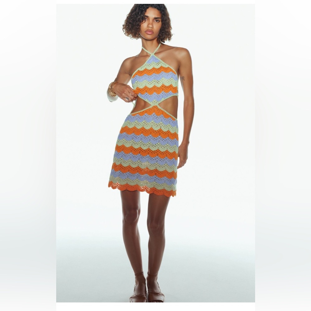Zara Cut Out Crocheted Dress Limited Edition